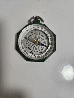 Octagonal Green Vintage Girl Scout Pocket Compass